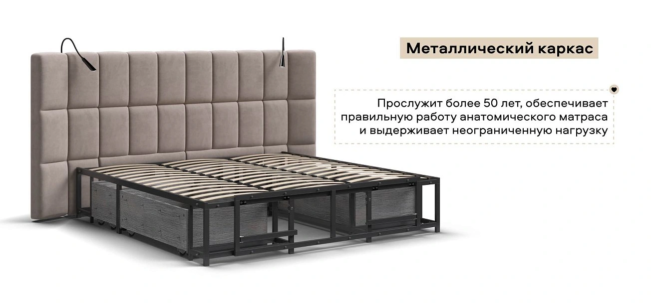 Босс ХО Кровать 180*200 велюр Монолит латте