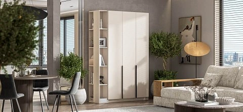 Босс Стандарт 120*220 шкаф распашной 3Д + ящики 01 Кашемир 2