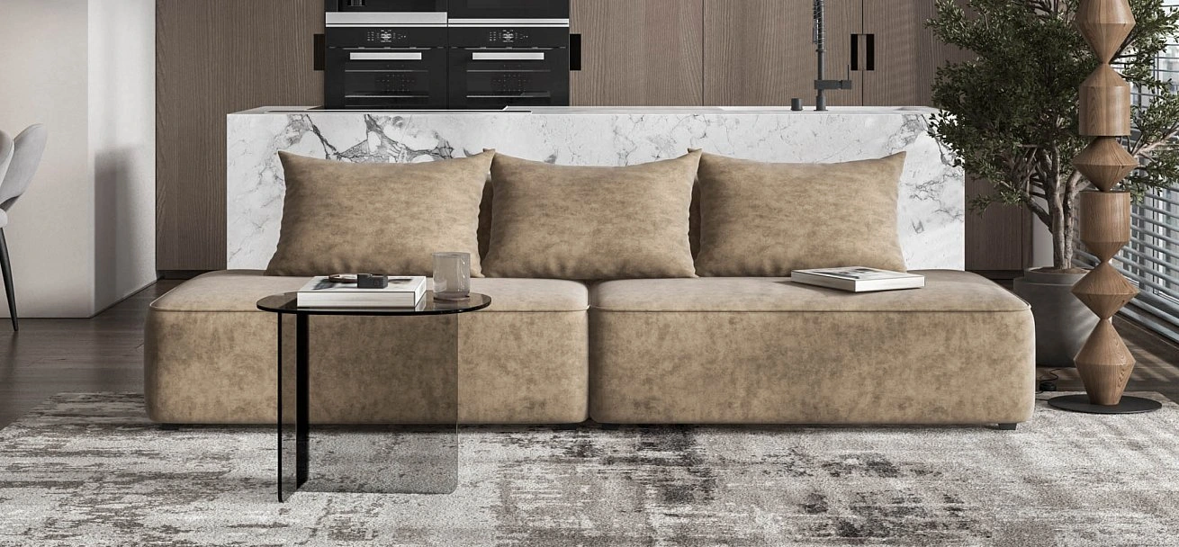 Диван Кинг Твин велюр Роял тауп