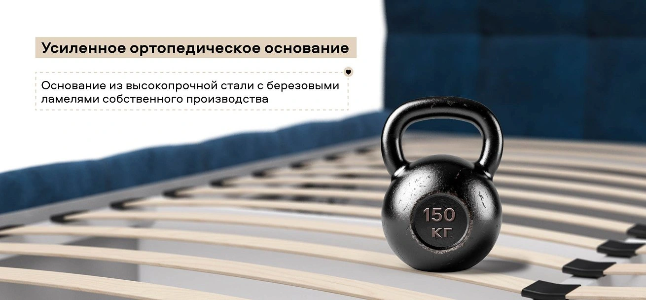 Босс Кровать+ПМ 160*200 велюр Монолит синий
