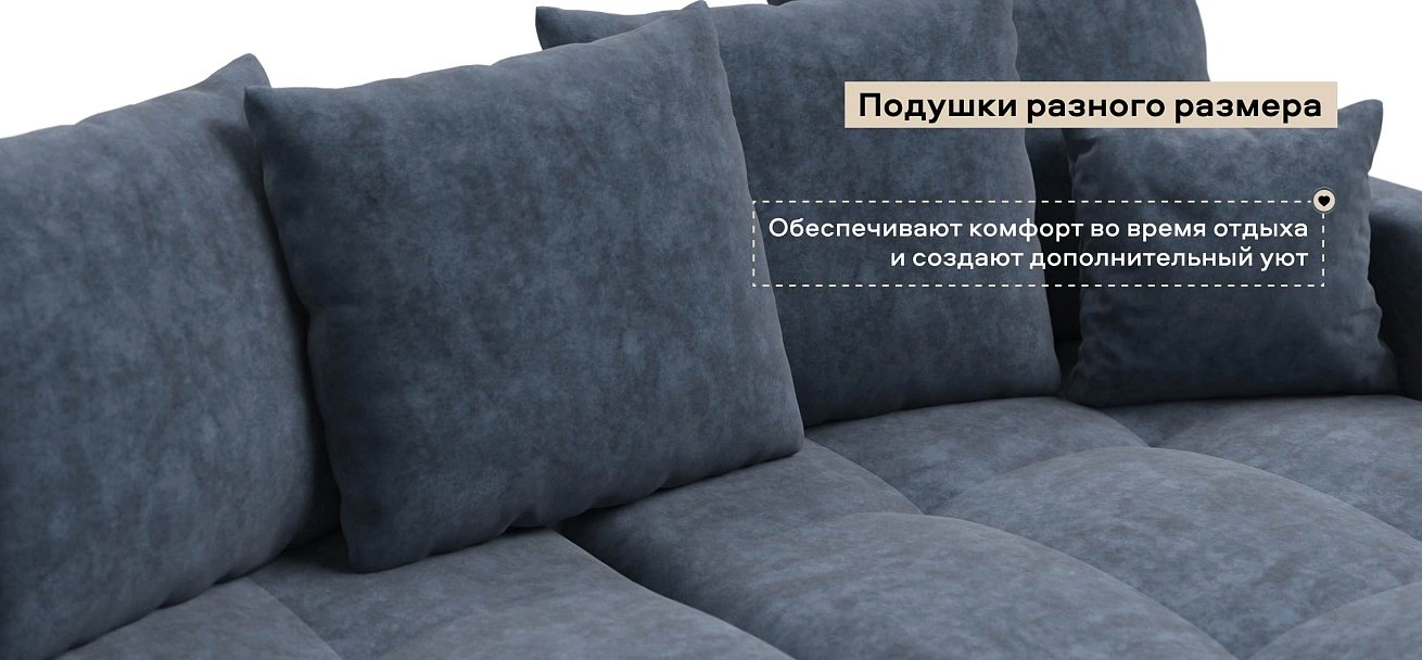 Угловой диван Босс Тренд велюр Роял синий