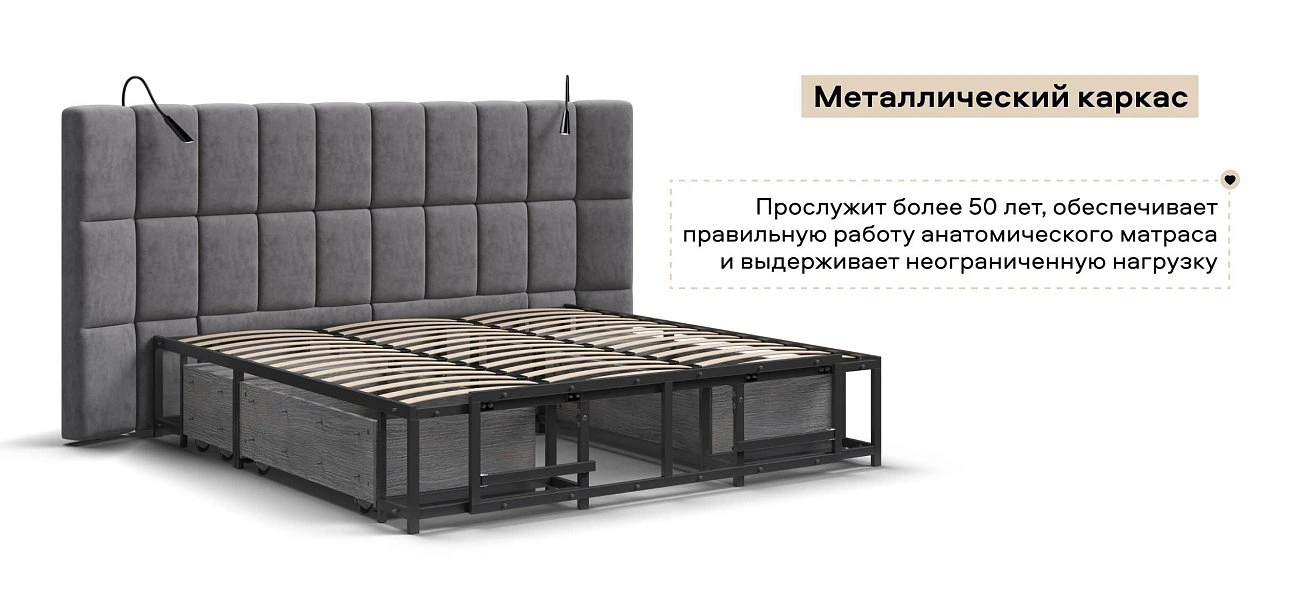 Босс ХО Кровать 180*200 велюр Роял агат