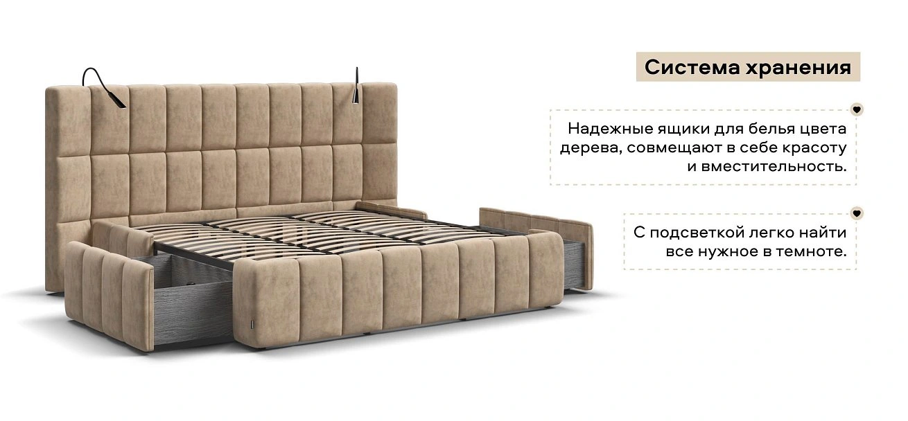 Босс ХО Кровать 180*200 велюр Роял шампань