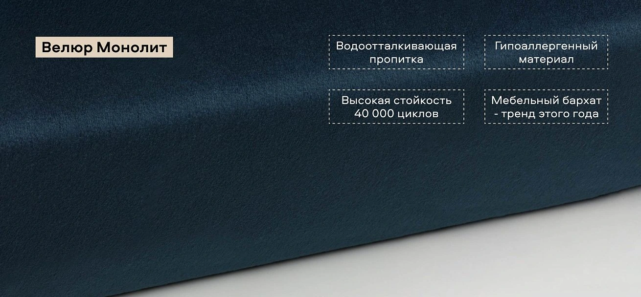 Босс Кровать+ПМ 160*200 велюр Монолит синий