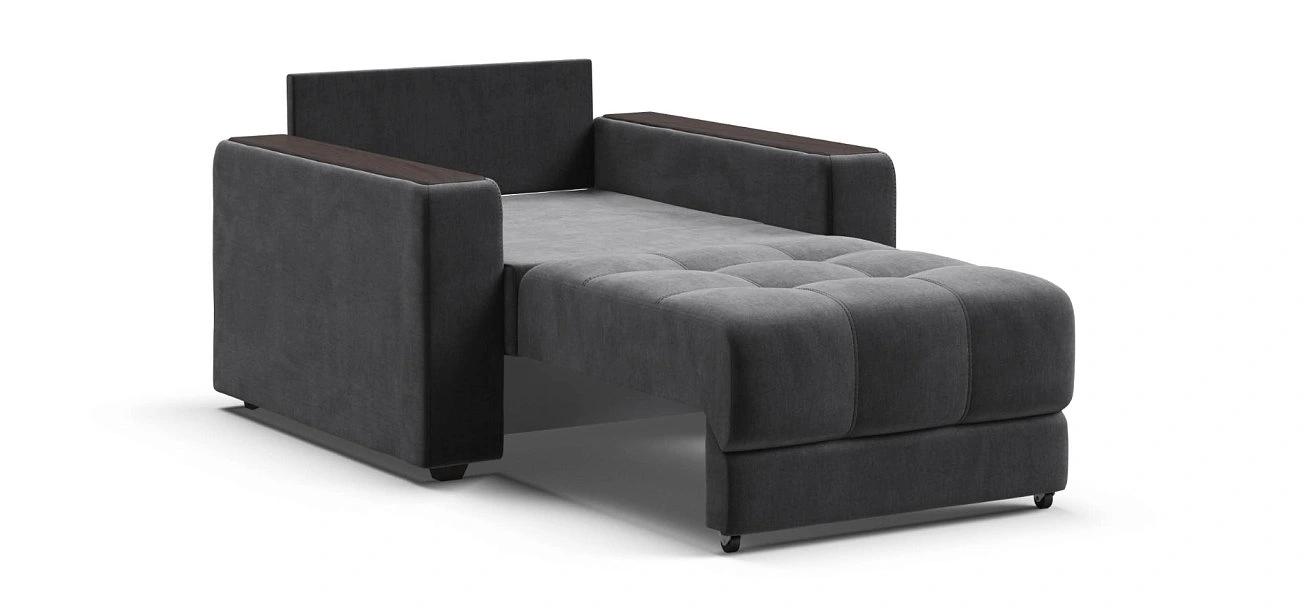 Босс кресло-кровать велюр Монолит серый