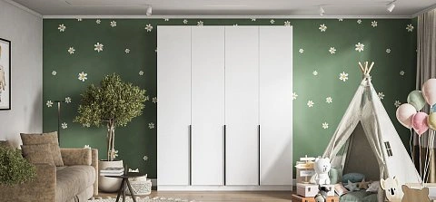 Рим 180 шкаф распашной 4Д+ящики 01 Белый 2