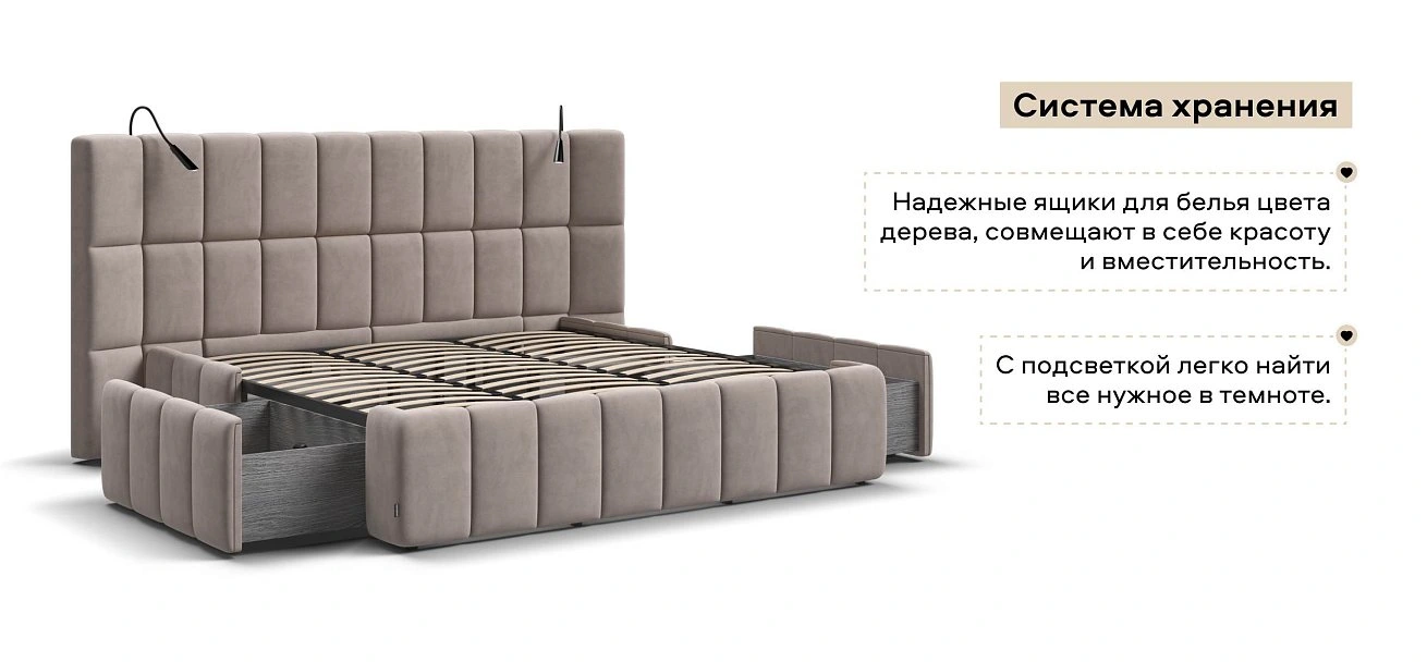 Босс ХО Кровать 180*200 велюр Монолит латте