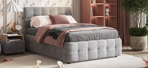 Босс Кровать+ПМ 140*200 велюр Роял агат 2