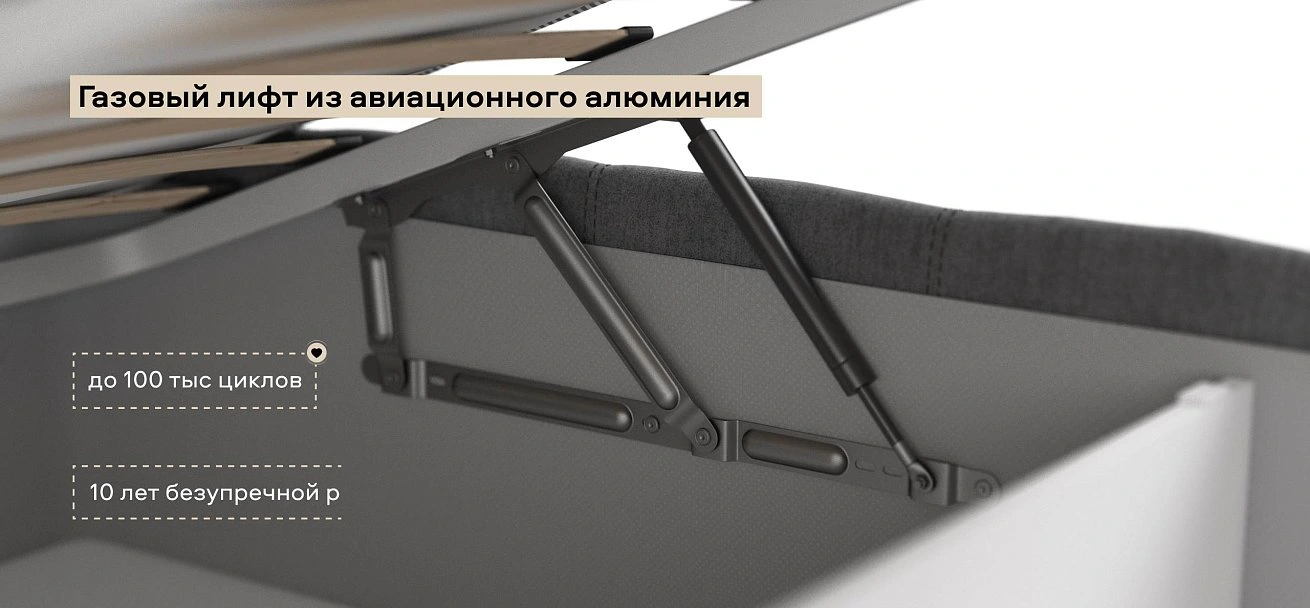 Босс Кровать+ПМ 180*200 велюр Монолит серый