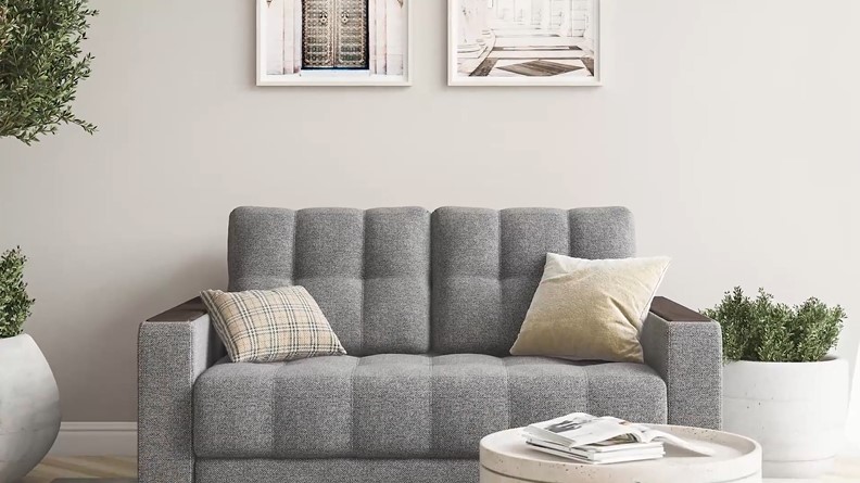 Диван Босс двухместный велюр Монолит синий