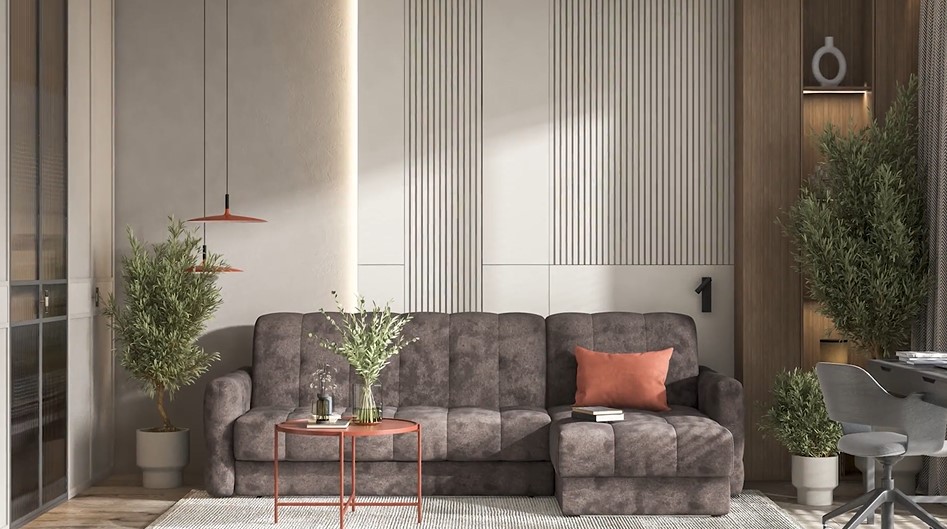 Угловой диван Босс Слип 160 велюр Роял тауп