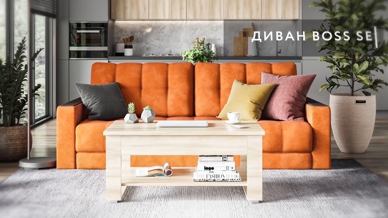 Диван Босс велюр Монолит синий