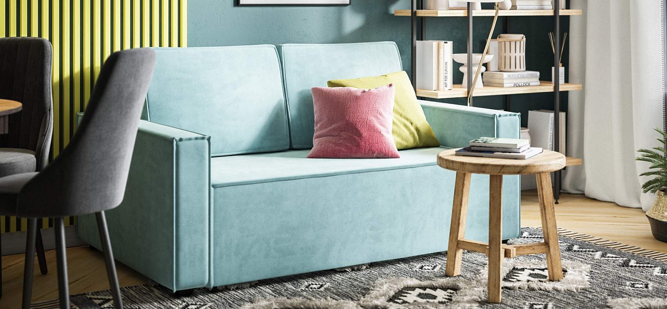 Диван Норд двухместный велюр Монолит аква