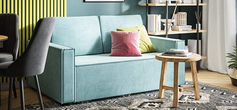 Диван Норд двухместный велюр Монолит аква 2