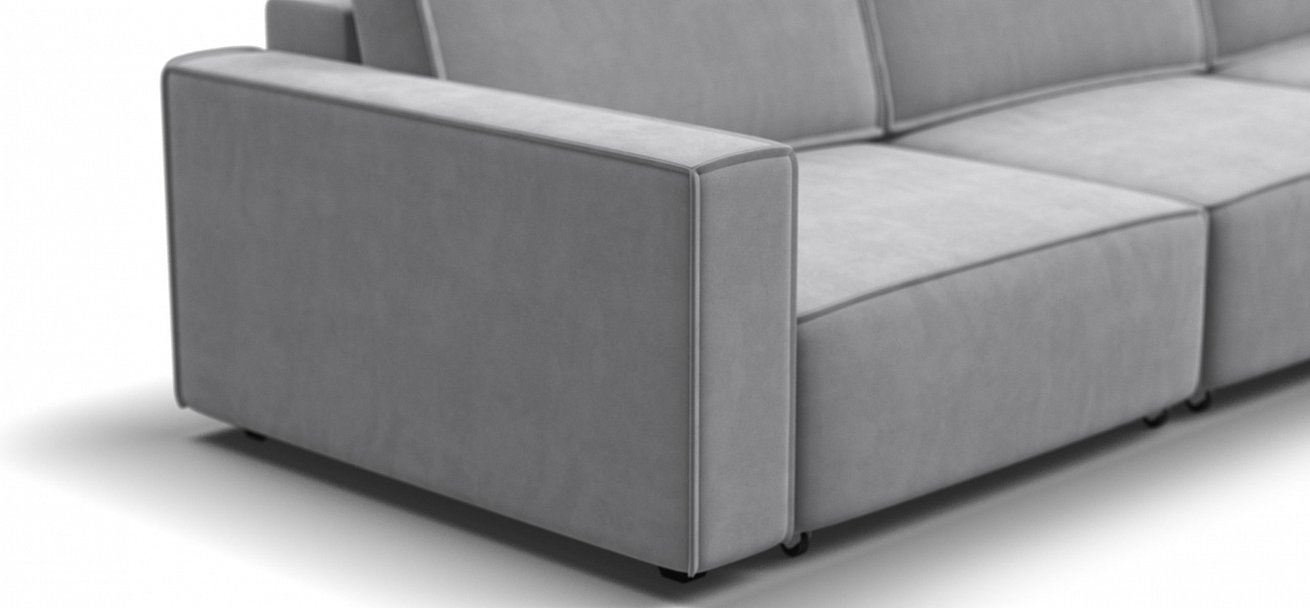 Угловой диван Босс Софт Модуль Макс велюр Монолит сталь