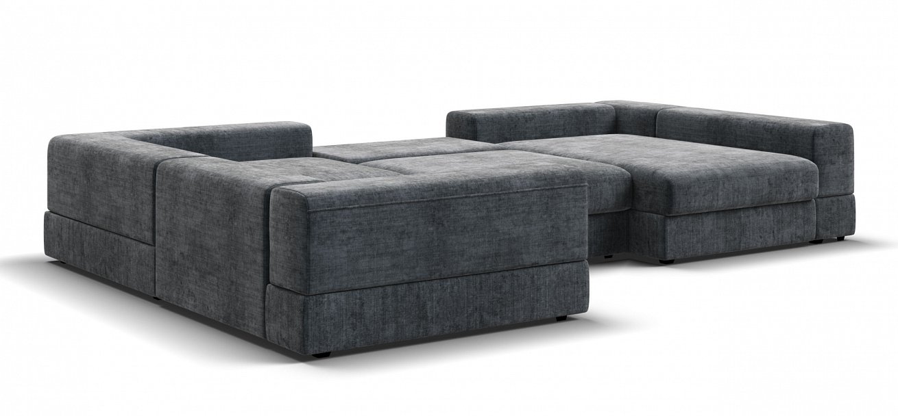 П-образный диван-кровать Босс Модуль Шенилл Глосс карбон