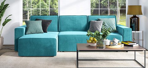 Угловой диван Норд велюр Монолит зеленый 2