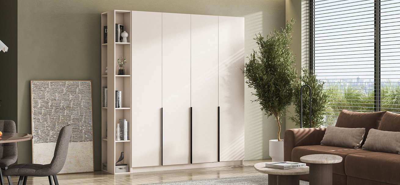 Рим 180 шкаф распашной 4Д 01 Кашемир