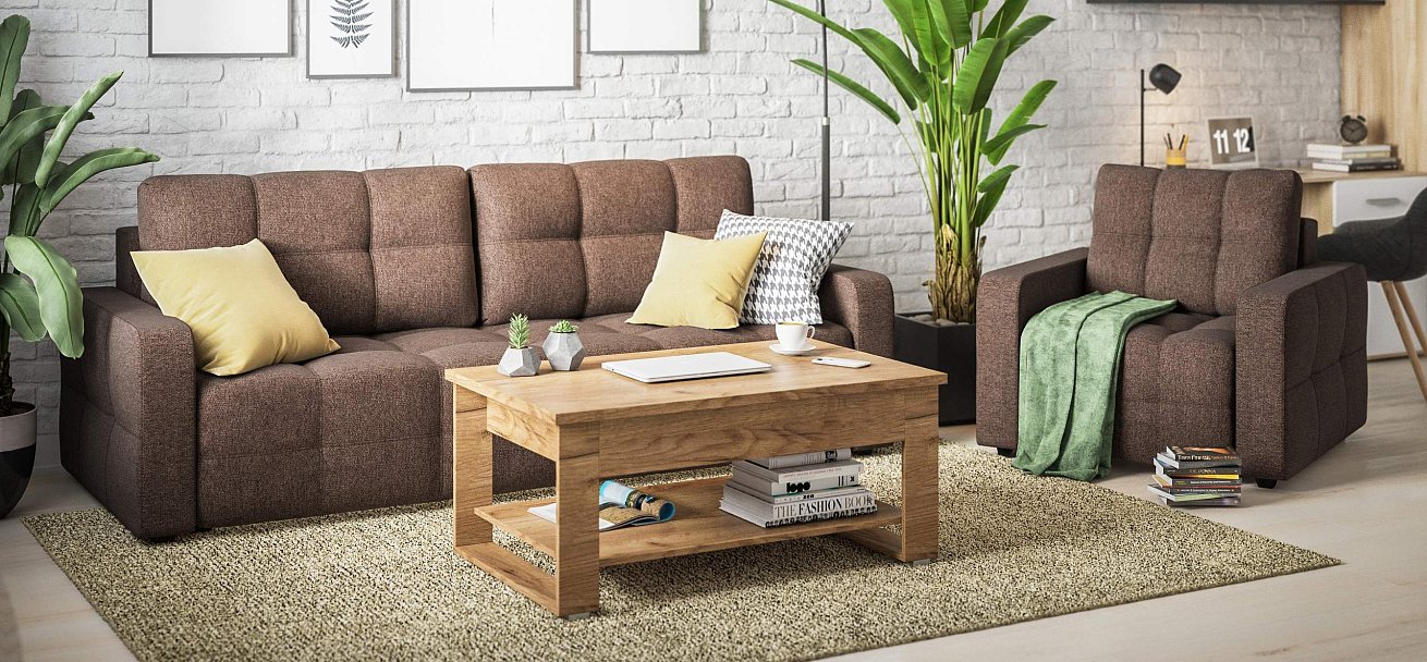 Диван Денди Рогожка Мальмо шоколад