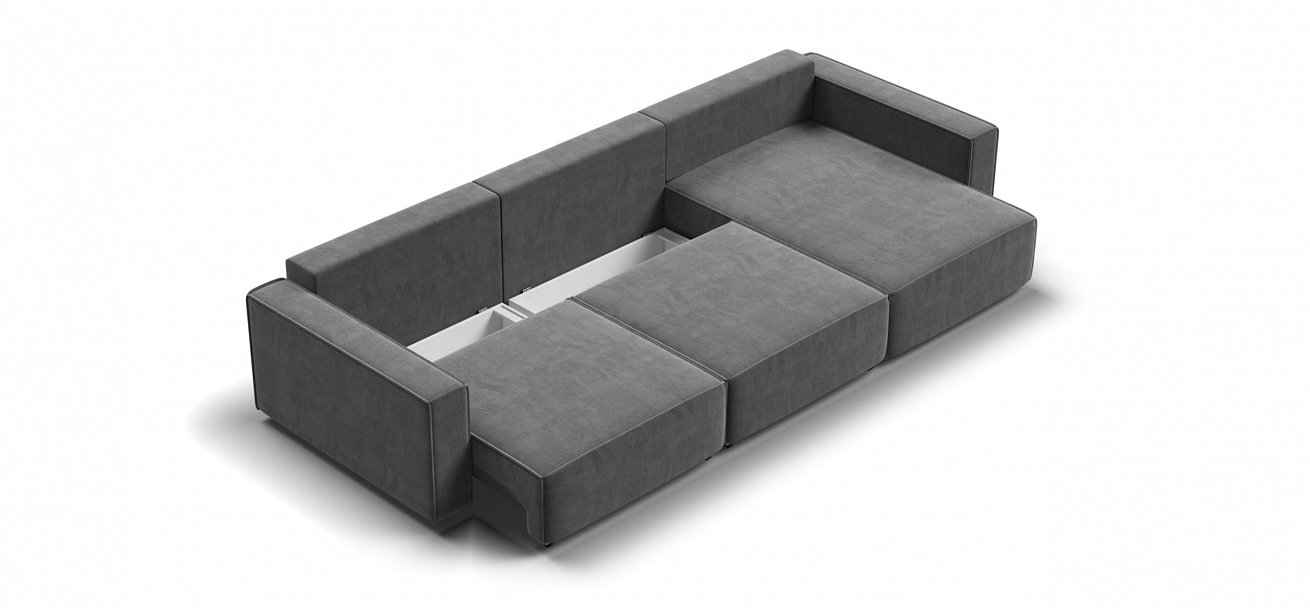 Угловой диван Босс Софт Модуль Макс велюр Монолит серый