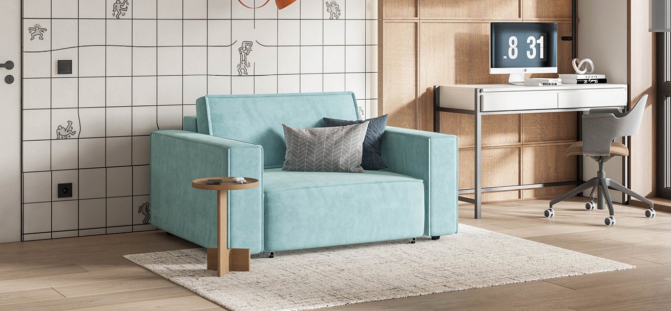 Кресло Босс Софт Модуль велюр Монолит аква