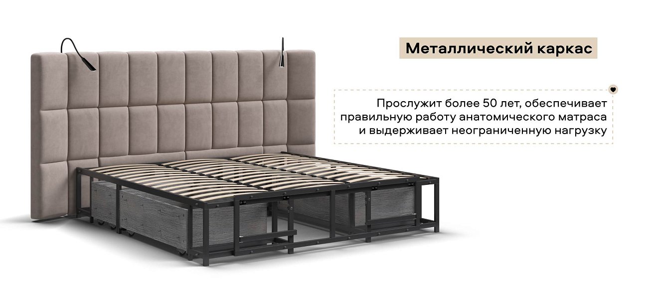 Босс ХО Кровать 180*200 велюр Монолит латте