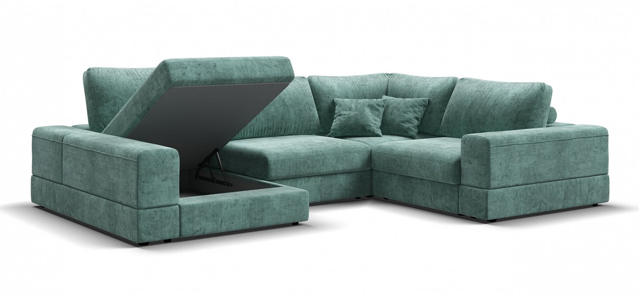 П-образный диван-кровать Босс Модуль Шенилл Глосс минт