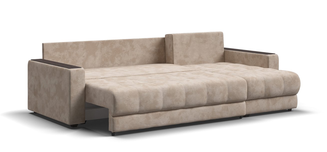 Угловой диван Босс Классик велюр Алькантара пепел