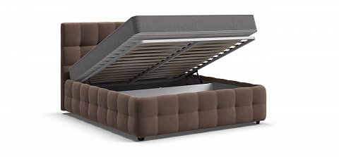 Босс Кровать+ПМ 160*200 велюр Монолит мокко 3