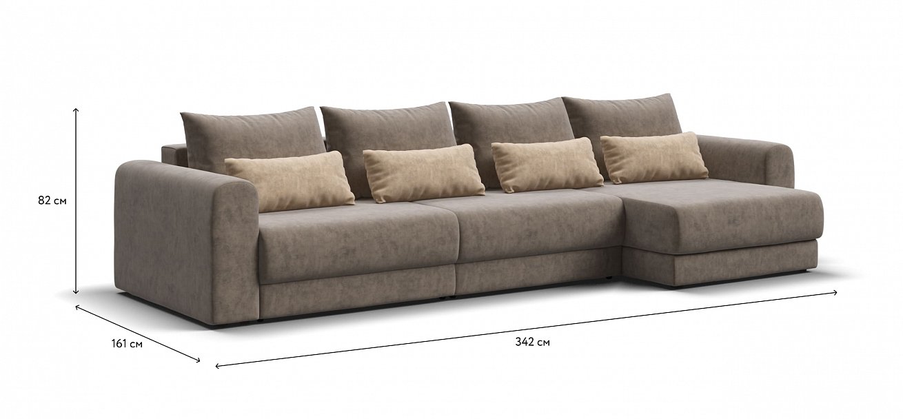 Модульный угловой диван Ричмонд Модуль Макс велюр Роял тауп