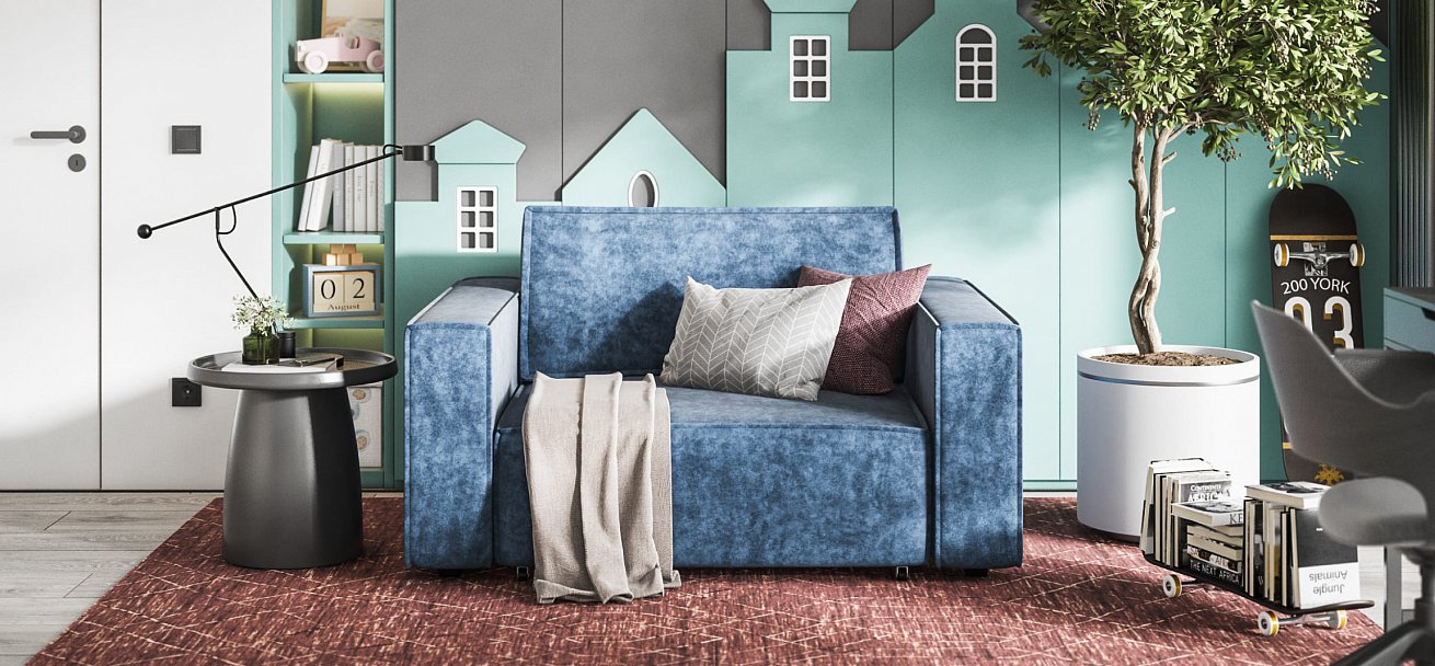 Кресло Босс Софт Модуль велюр Роял синий