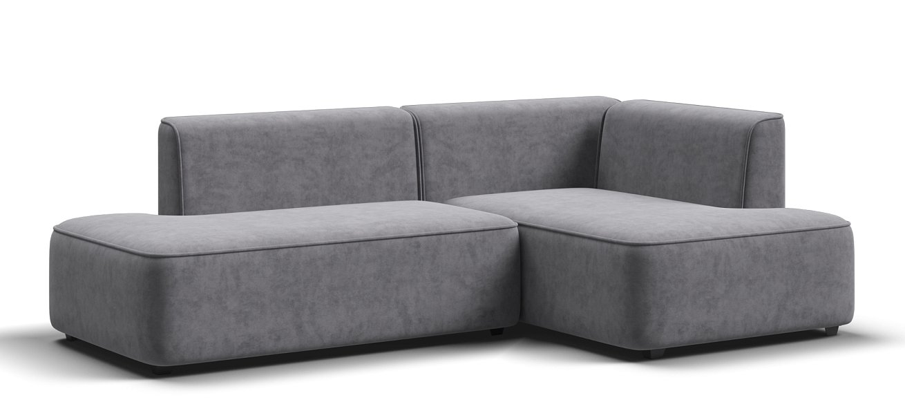 Угловой диван правый Кинг Твин велюр Роял агат