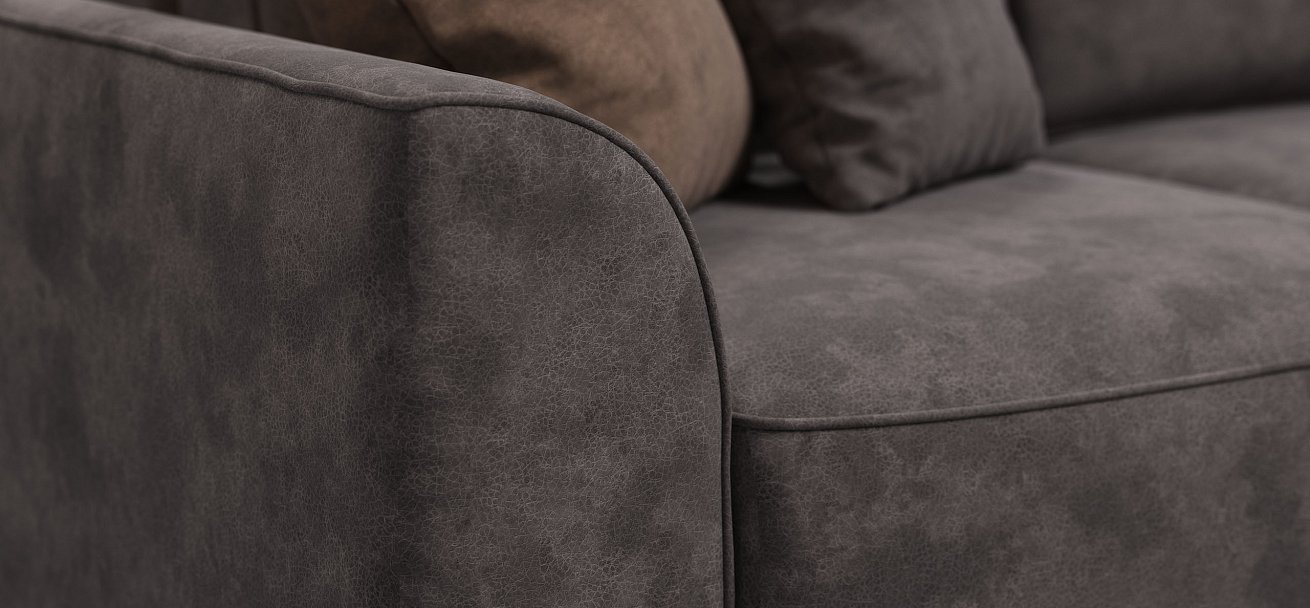 Угловой диван Кинг Модуль велюр Алькантара серый