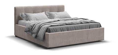 Белла Кровать+ПМ 160*200 велюр Монолит латте 1