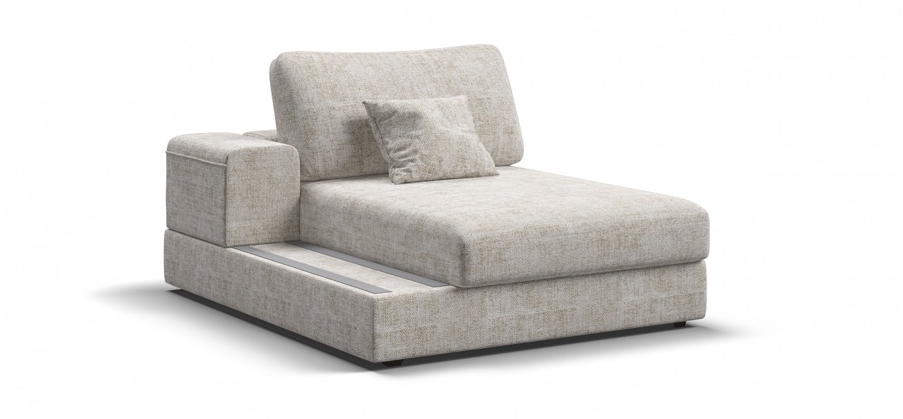 Босс Модуль оттоманка левая Шенилл Смарт кварц