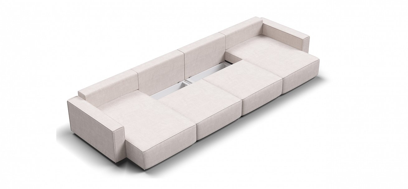 П-образный диван Босс Софт Модуль Вельвет Корд бежевый