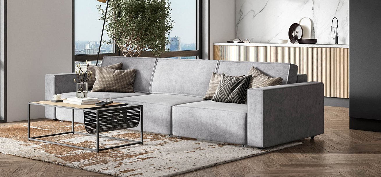 Диван Босс Софт Модуль Макс велюр Роял агат