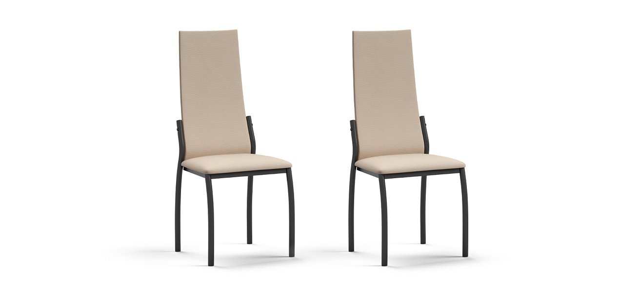 Стул АСТИ 2 шт. экокожа Латте, черный