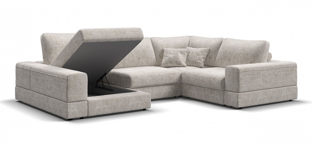 П-образный диван-кровать Босс Модуль Шенилл Смарт кварц