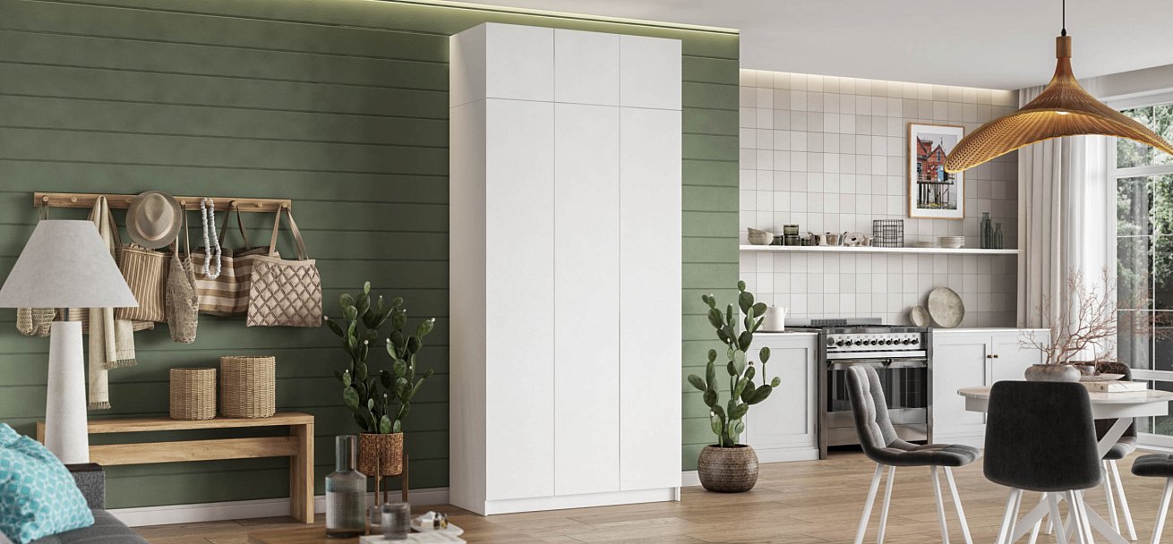 Идея 120 шкаф распашной 3Д Белый