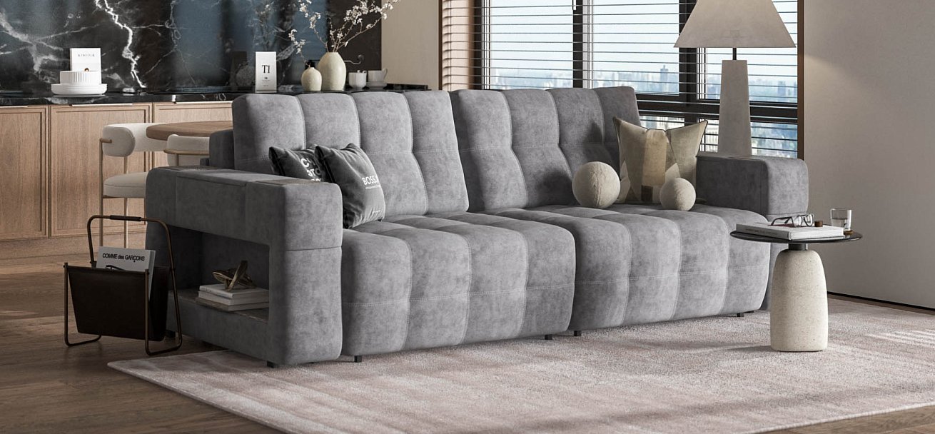 Диван Босс ХО велюр Роял агат / Камень