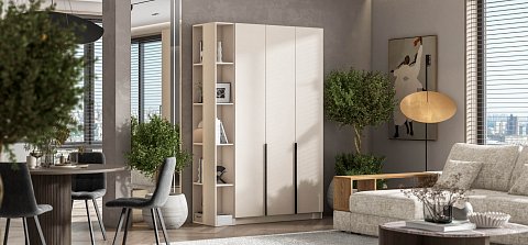 Босс Стандарт 120*220 шкаф распашной 3Д + ящики 01 Кашемир 2