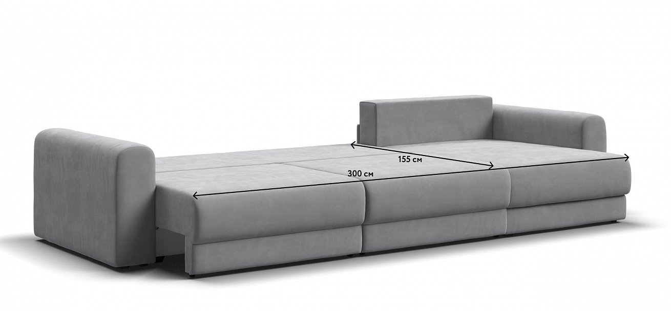 Модульный угловой диван Ричмонд Модуль Макс велюр Монолит сталь