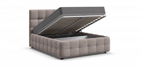Босс Кровать+ПМ 140*200 Велюр Монолит латте 3