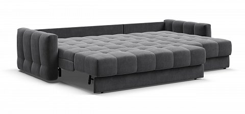 Угловой диван Босс Слип 160 велюр Монолит серый 3