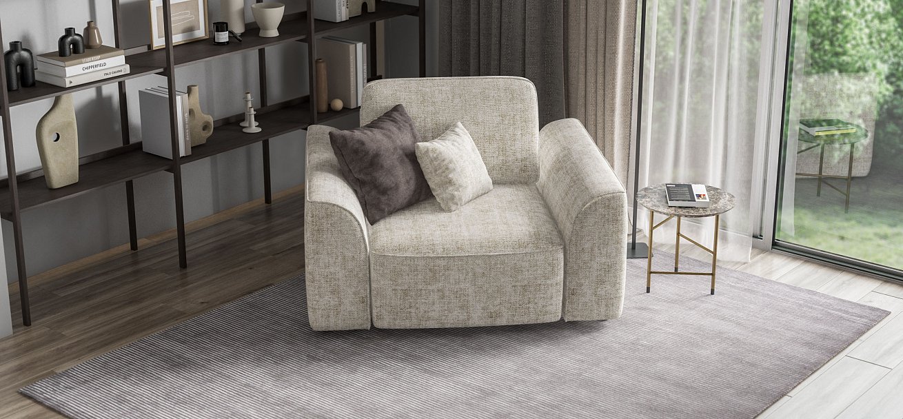 Кресло Кинг Модуль Шенилл Смарт кварц