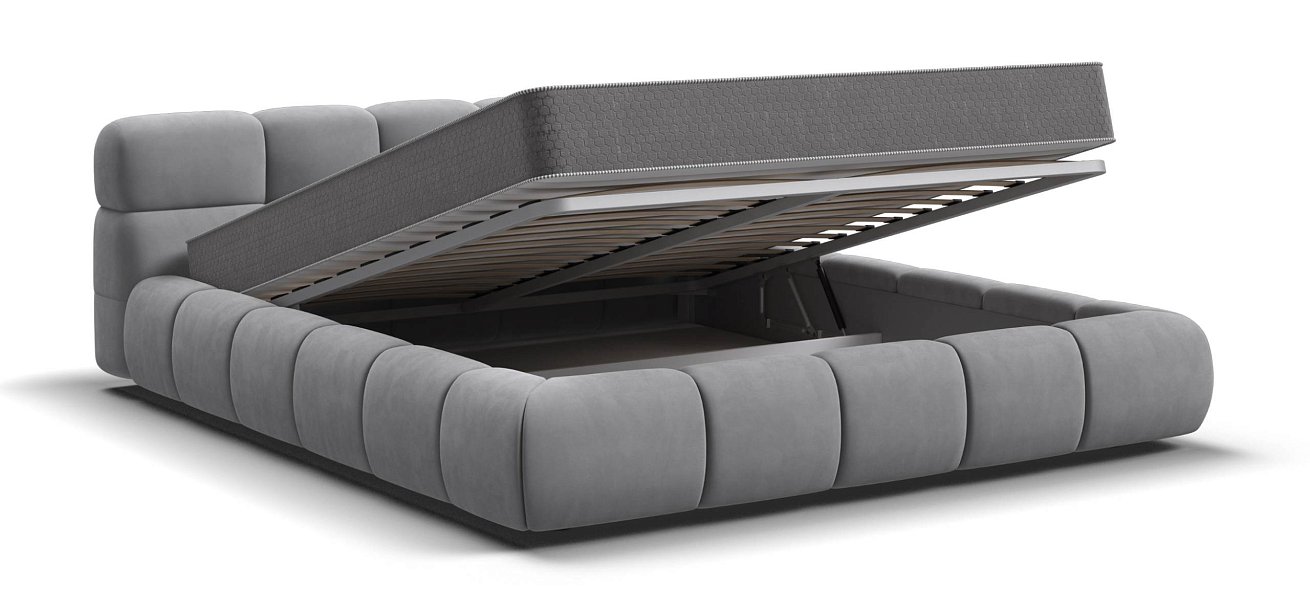 Босс Дрим Кровать+ПМ 160*200 велюр Монолит сталь