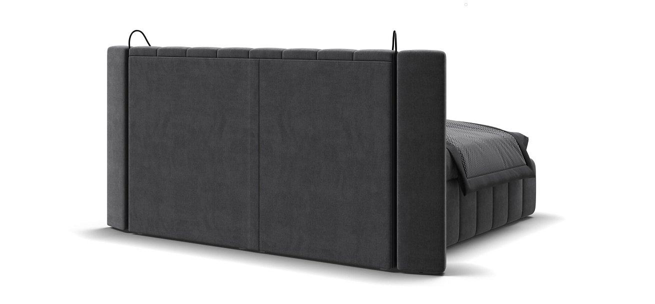 Босс ХО Кровать 180*200 велюр Монолит серый