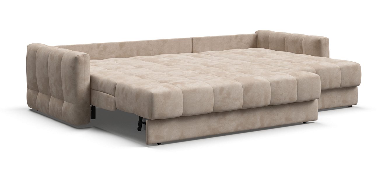 Угловой диван Босс Слип 160 велюр Алькантара пепел