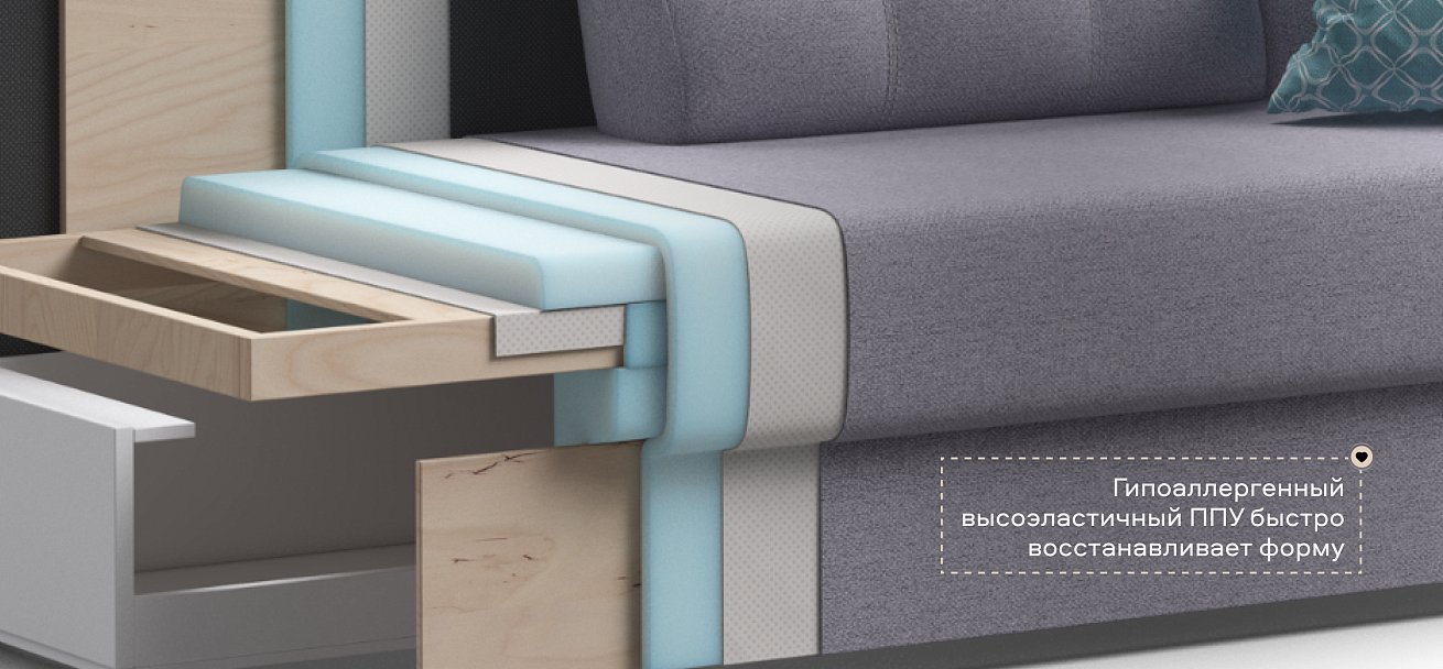 Диван Атланта Рогожка Мальмо платина